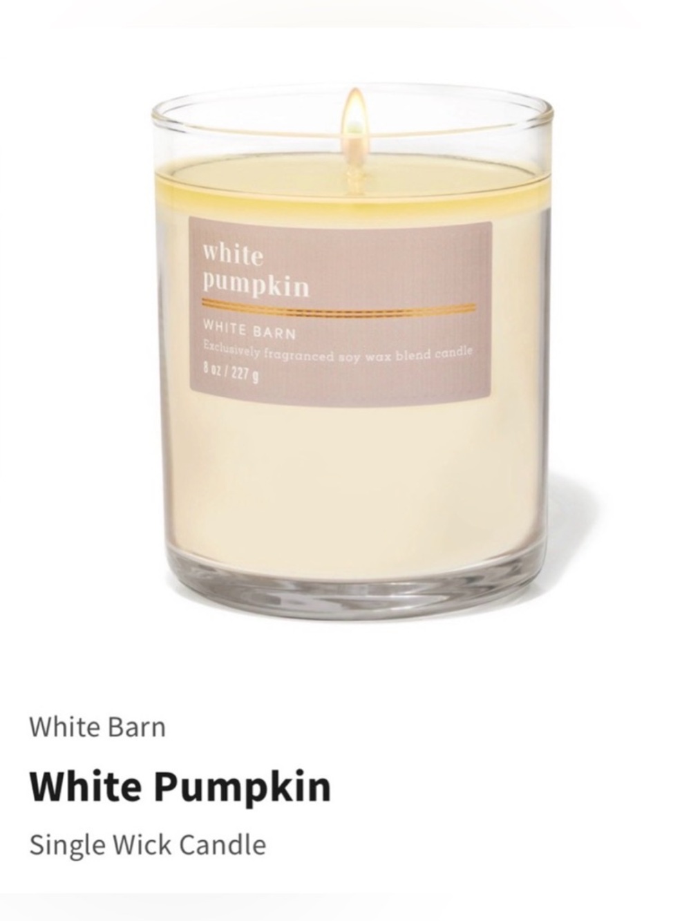 White Barn “White Pumpkin” Single Wick Candle w Decorative Metal Lid | NIB